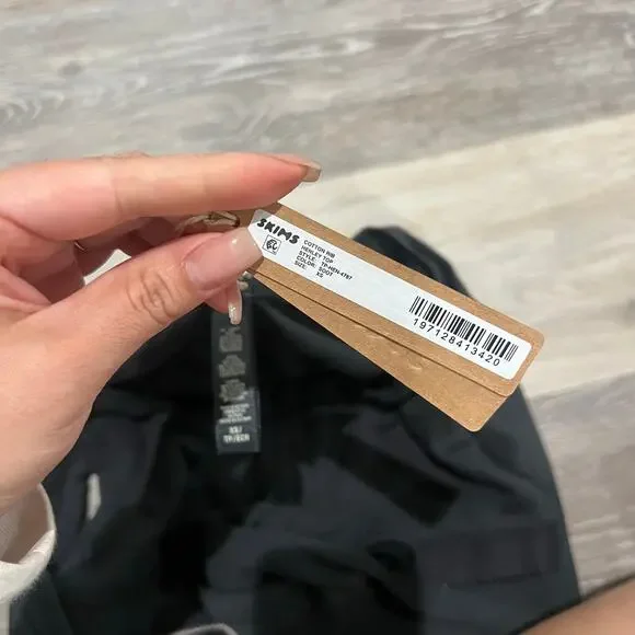 Skims Black Ribbed Cotton Henley Size XS - Picture 2 of 3